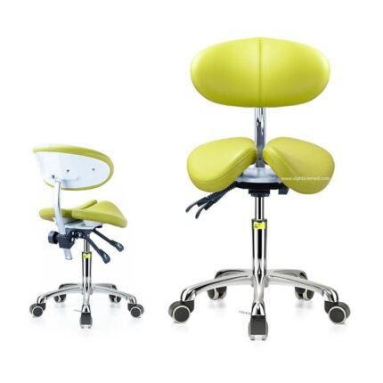 Height Adjustable Hydraulic Ergonomic Stool Dental Saddle Chair with Backrest for Clinic Office Medical Spa Massage Make Salons